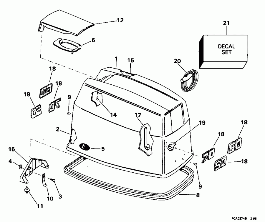 ��������� �������� ����� EVINRUDE E50DTLEDC 1996  - Evinrude