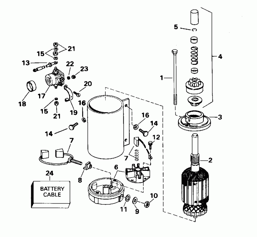 ��������� ����� EVINRUDE E50ELED 1996  - ectric Starter