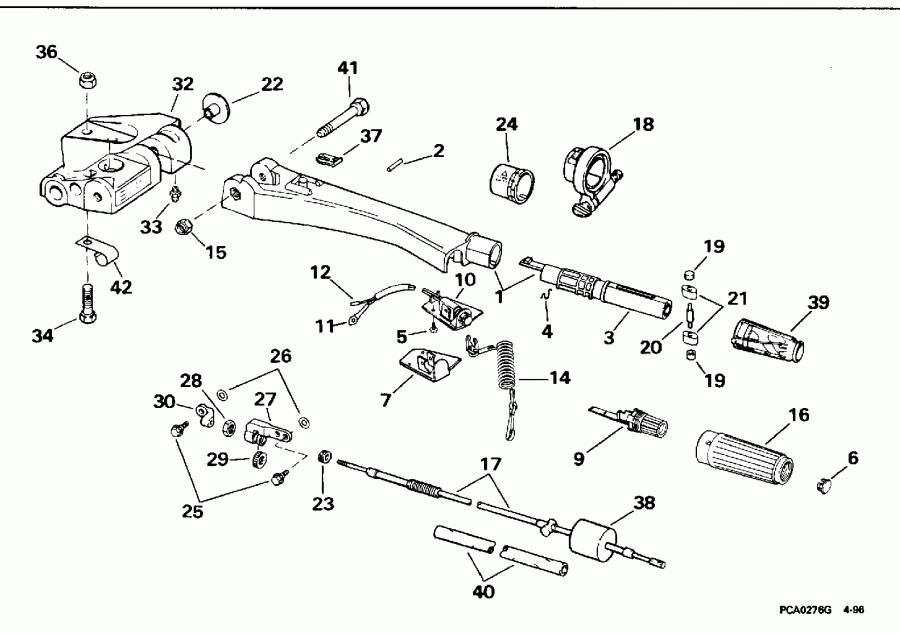 ��������� �������� ����� EVINRUDE E55RSLW 1996  - ee������ Handle - eering Handle