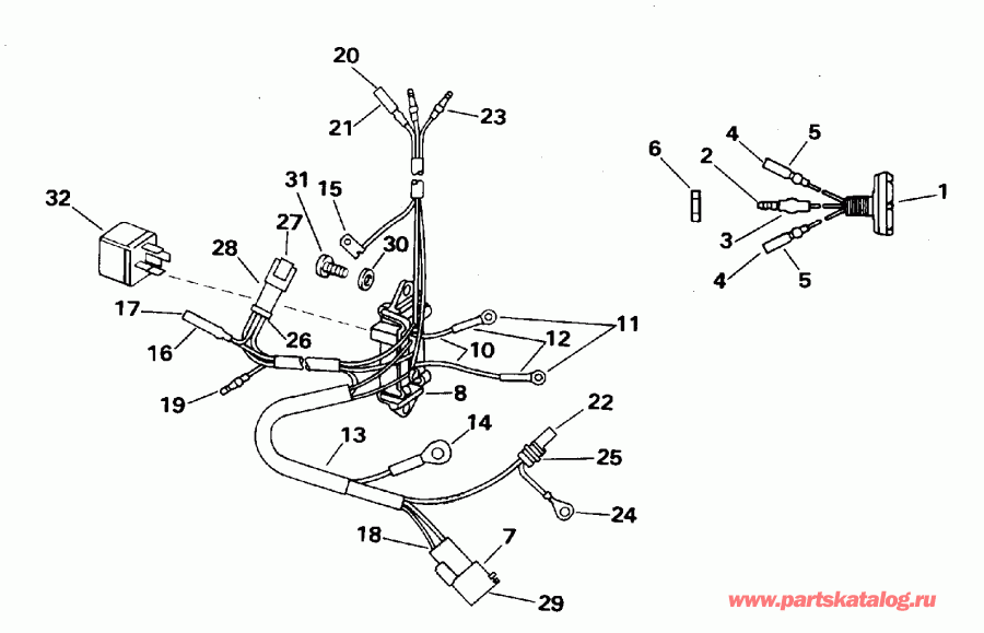 ��������� Evinrude E70TLEDA 1996  - wer Trim / tilt ��������� - wer Trim/tilt Electrical