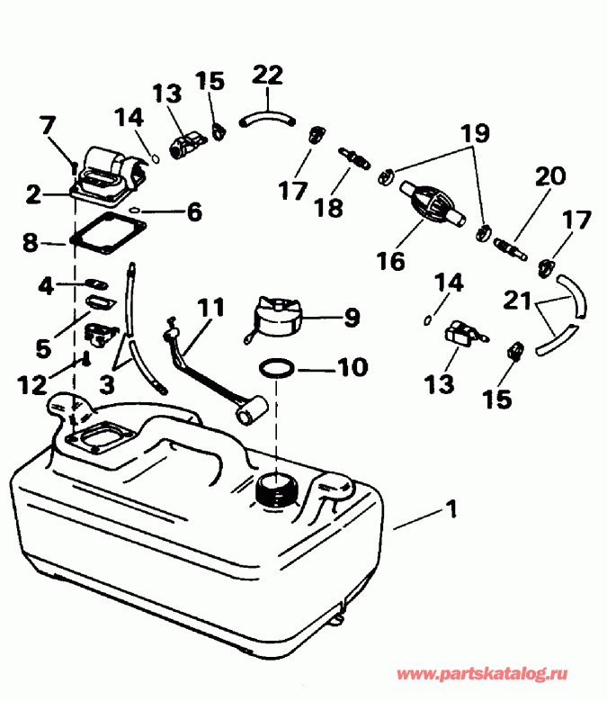 �������� ��������� ����� Evinrude E8RLEDS 1996  - 3 ������ - 3 Gallon