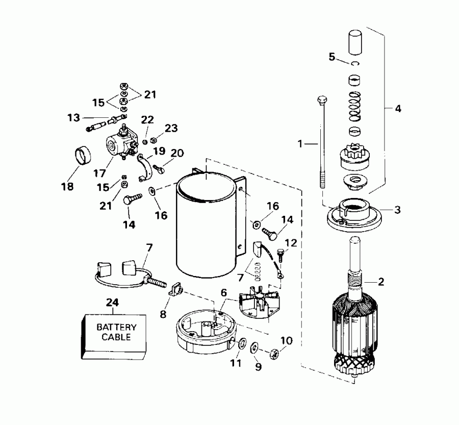 �������� ����� EVINRUDE HE115TXADA 1996  - ectric Starter & Solenoid / ectric ������� & Solenoid