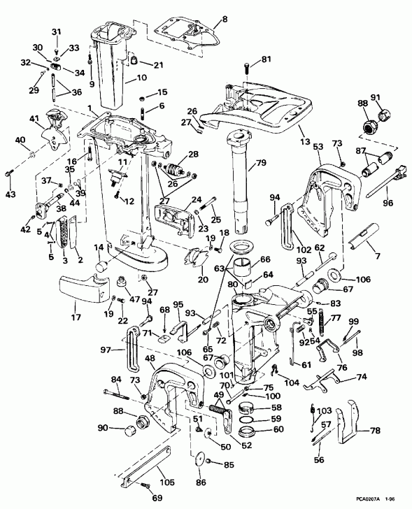 ��������� EVINRUDE HE20CREDA 1996  - dsection