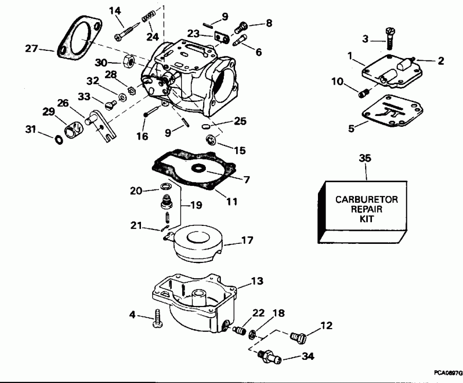 ��������� Evinrude HE45RCLEDS 1996  - All 55 Models, 40rw