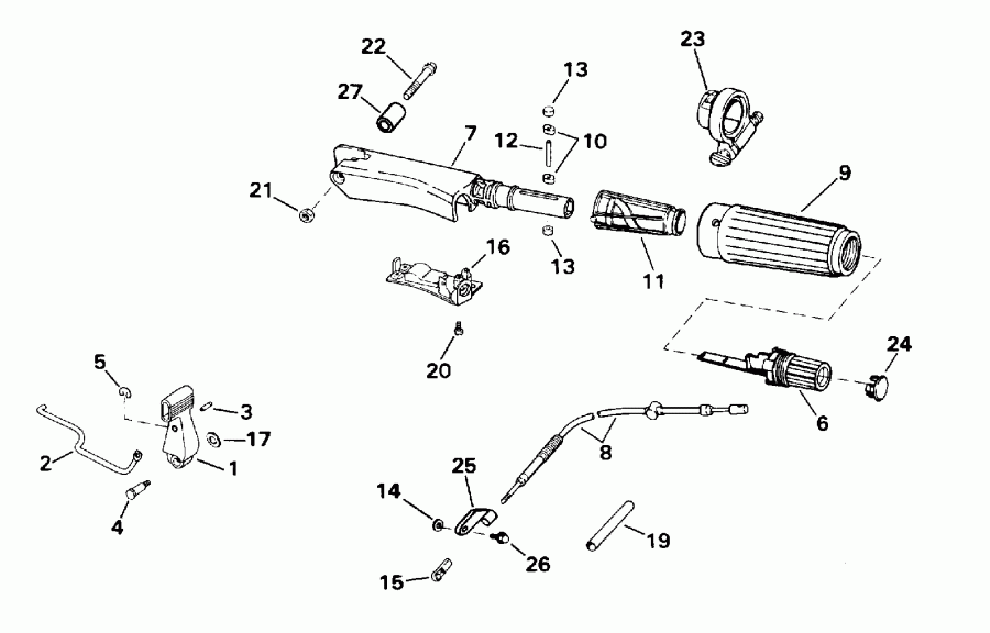 ��������� �������� ����� Evinrude SE10RPLB 1996  - eering & Shift Handle / ee������ & ������������� Handle