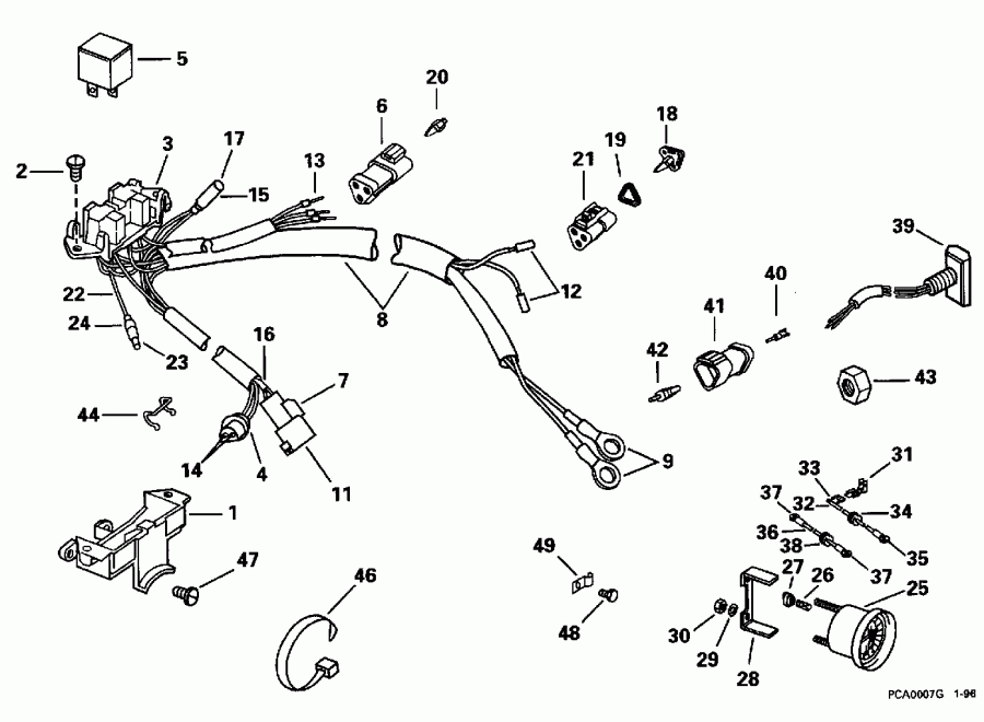 ��������� EVINRUDE SE150WTPXB 1996  - wer Trim/tilt Electrical - wer Trim / tilt ���������