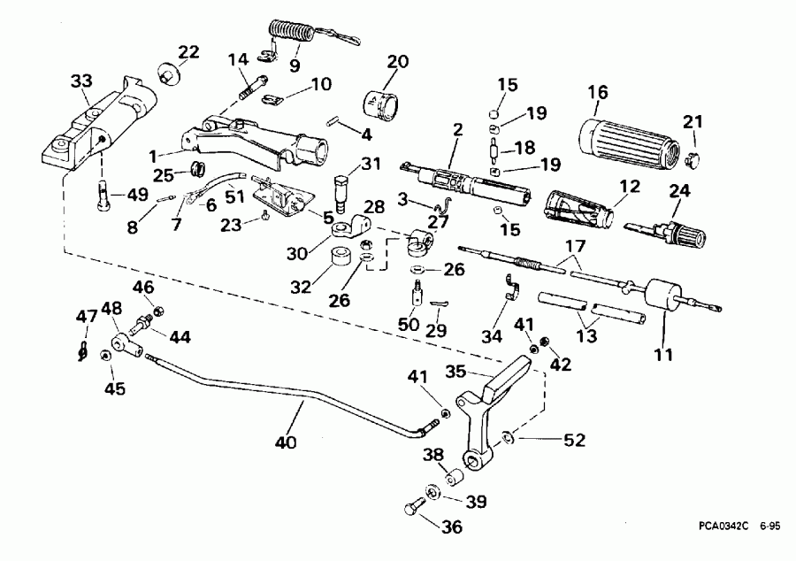����� EVINRUDE SE25RDEDC 1996  - ee������ & ������������� Handle - eering & Shift Handle