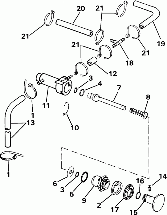 ��������� ����� EVINRUDE XE112TSXEDR 1996  - ankshaft & Piston - ank��� & �������