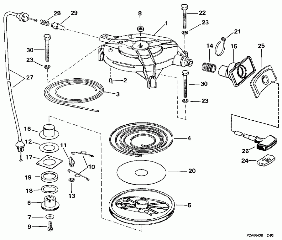 ��������� �������� ����� EVINRUDE B25JREUR 1997  - wind ������� - wind Starter