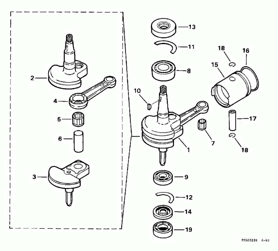 ��������� EVINRUDE BE2REUD 1997  - ston & �������� / ston & Crankshaft