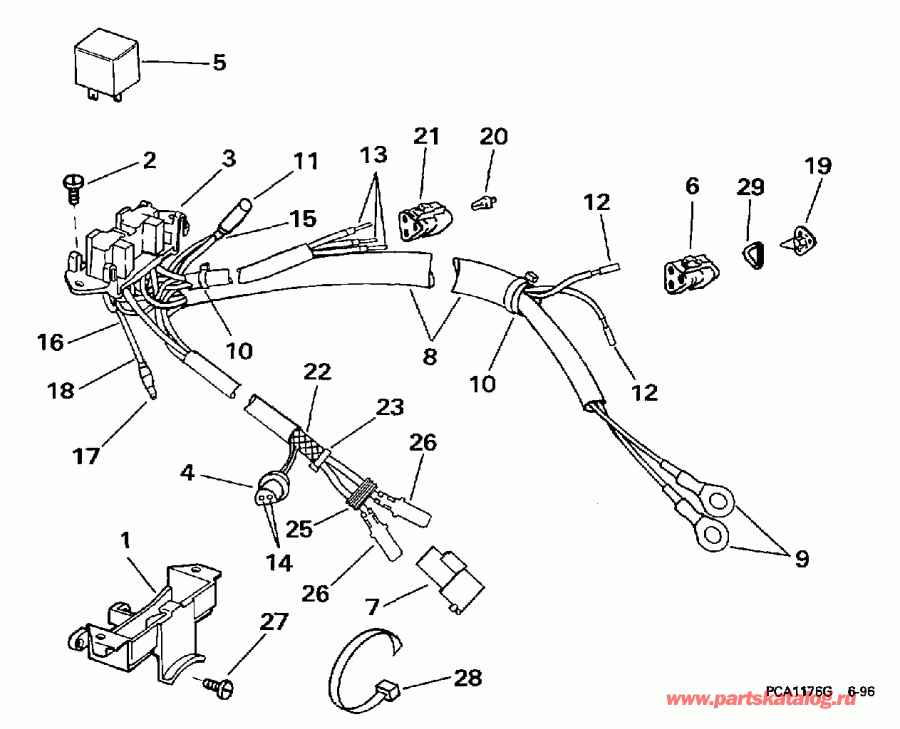 ��������� ����� Evinrude BE90SLEUC 1997  - wer Trim / tilt ��������� - wer Trim/tilt Electrical