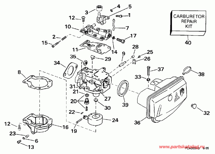 ��������� ��������� Evinrude E10ELEUS 1997  - rburetor
