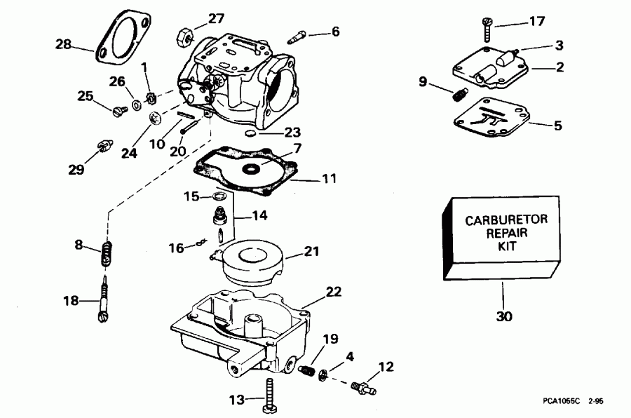 �������� ����� EVINRUDE E115TSXEUA 1997  - ee������ ����������� Kit / eering Link Kit