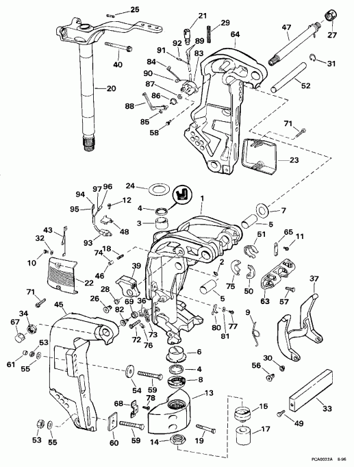�������� ����� EVINRUDE E150NXEUC 1997  - dsection - dsection