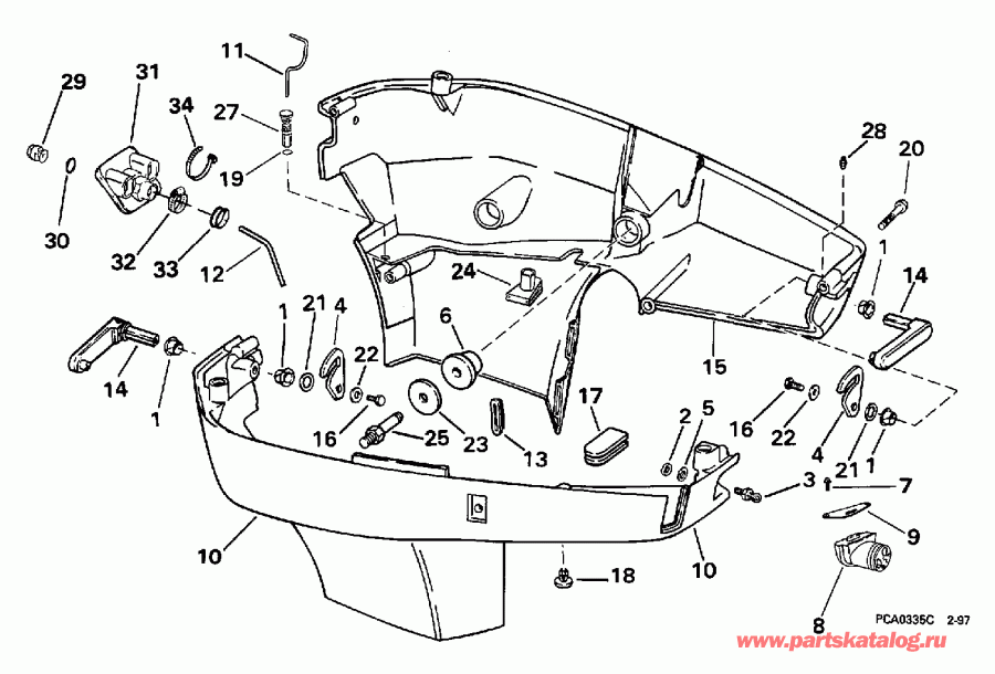 �������� ��������� ����� Evinrude E225TXEUD 1997  - wer Engine Cover - wer ������ ��������� (�����)