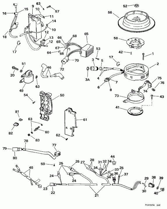 ��������� �������� ����� EVINRUDE E25KLEUR 1997  - Te