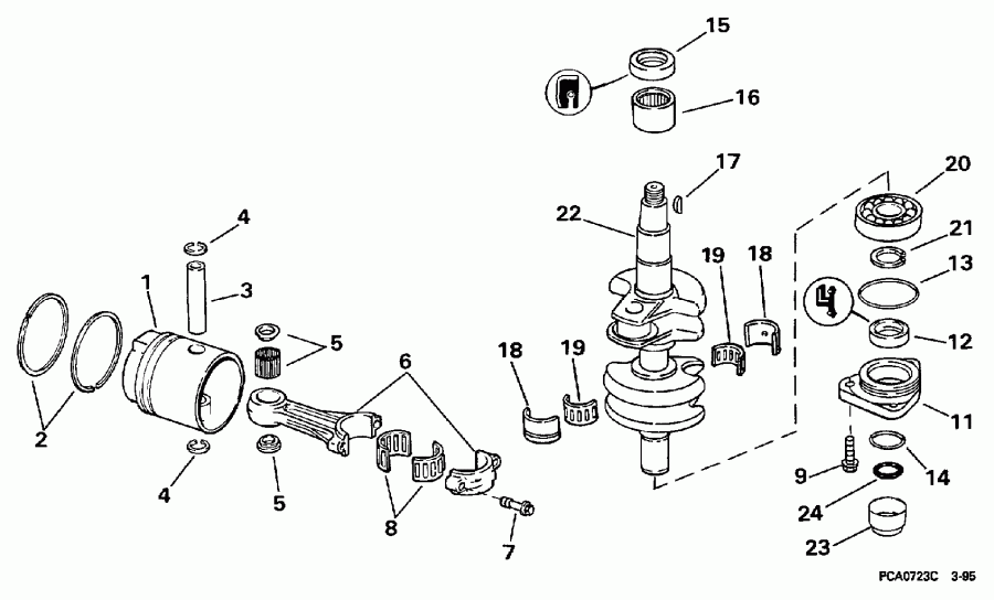 ��������� ����� ������� E30REUD 1997  - ankshaft & Piston / ank��� & �������