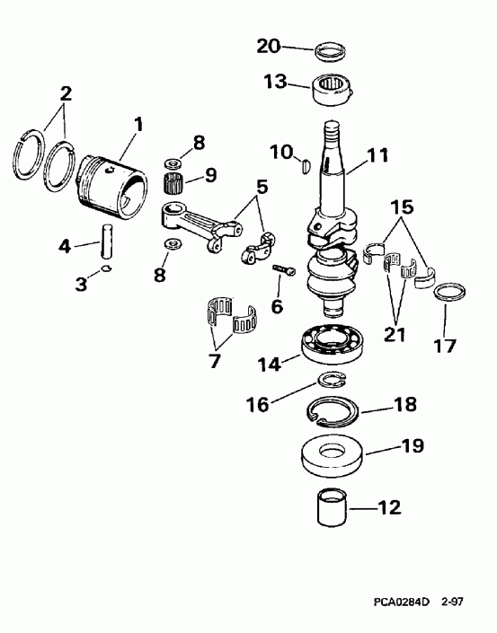 ��������� ����� EVINRUDE E8REUC 1997  - ank��� & ������� - ankshaft & Piston