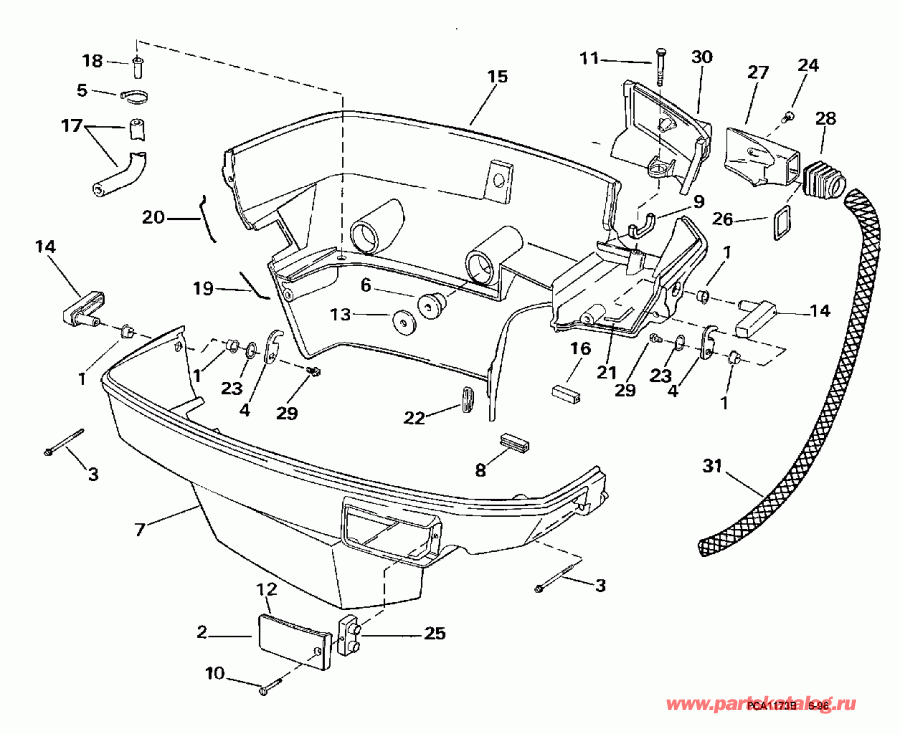 ��������� �������� ����� Evinrude J90SLEUC 1997  - wer Engine Cover / wer ������ ��������� (�����)