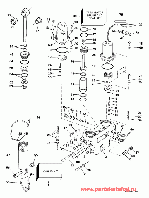  Evinrude SE100WTPLZ 1997  - wer Trim / tilt Hydraulic Assembly
