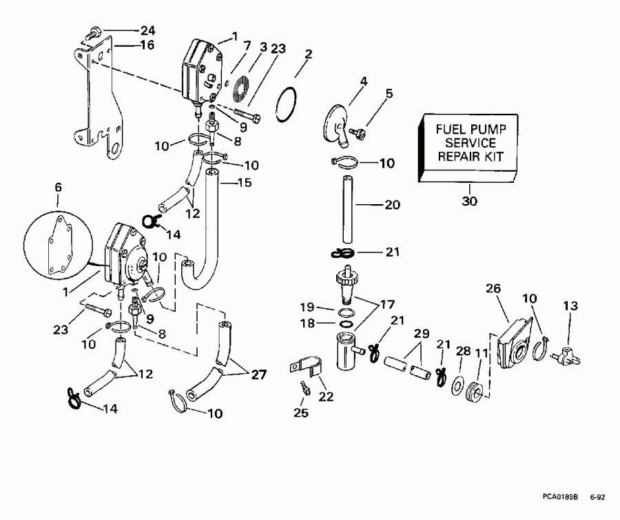 ��������� �������� ����� EVINRUDE SE125RWYJ 1997  - el ����� & ������ - el Pump & Filter