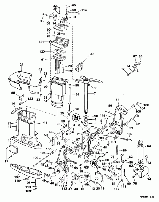 ��������� ��������� EVINRUDE SE65RSLZ2 1997  - dsection / dsection