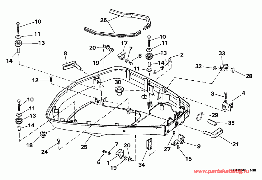 ��������� Evinrude XE115HLEUA 1997  - wer Engine Cover - wer ������ ��������� (�����)