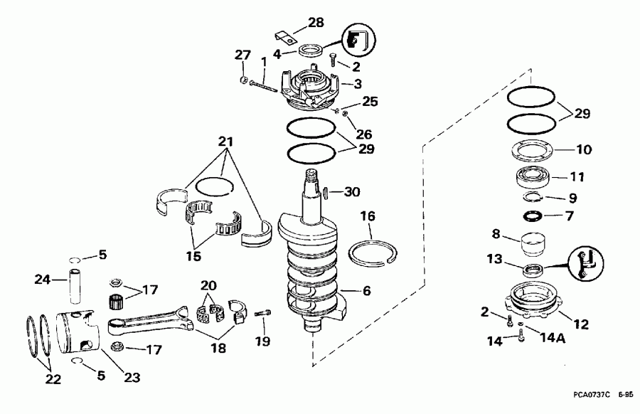 ��������� ��������� ������� BE130TLECE 1998  - ank��� & ������� / ankshaft & Piston
