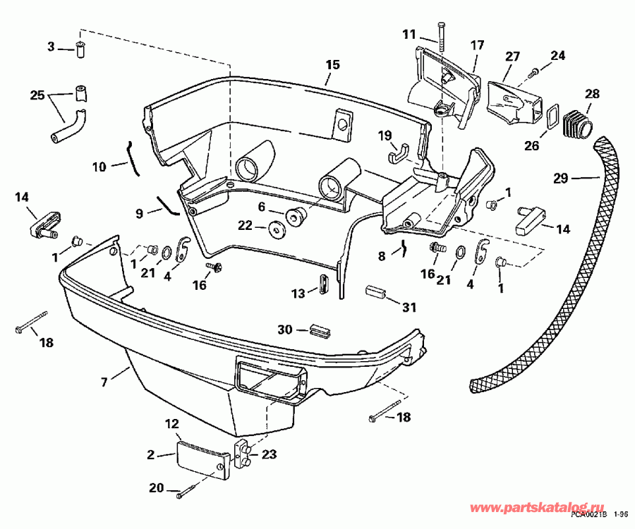 ����� EVINRUDE BE175NXECD 1998  - wer Engine Cover - wer ������ ��������� (�����)