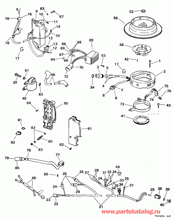 ��������� �������� ����� Evinrude BE35KECA 1998  -  Te / Te