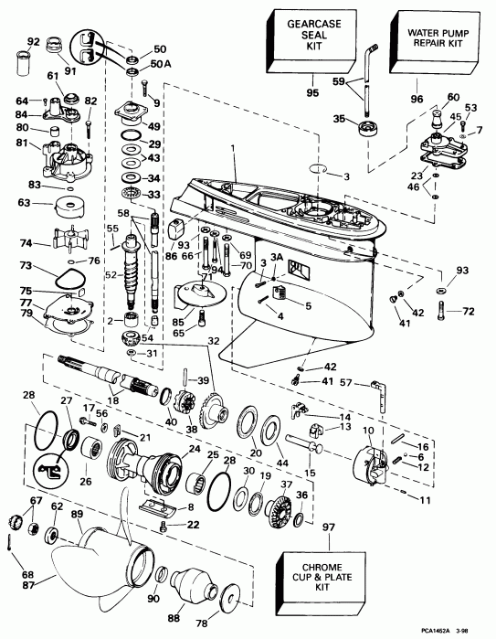 �������� ����� EVINRUDE E100WQLECS 1998  -  100wqx Models