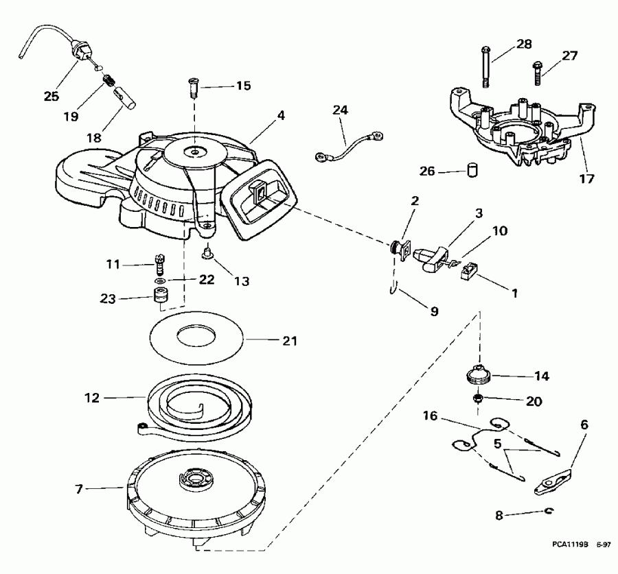 ��������� ��������� Evinrude E10FOLECA 1998  - wind Starter / wind �������