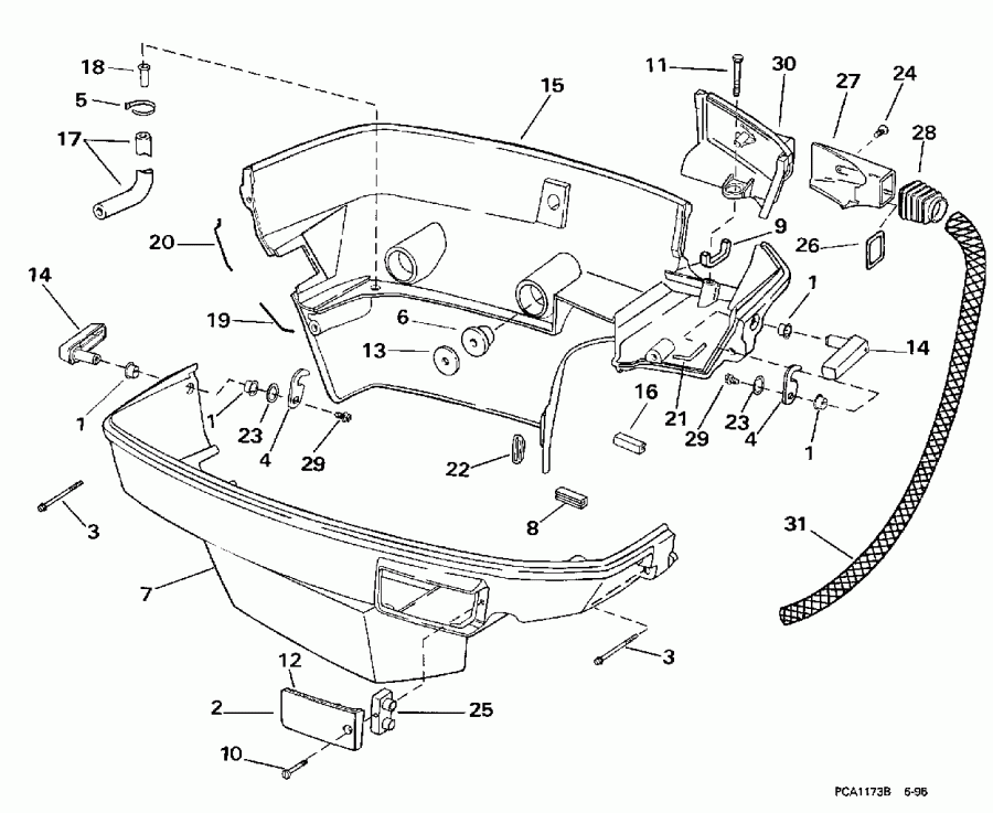�������� ����� Evinrude E115ELECM 1998  - wer Engine Cover