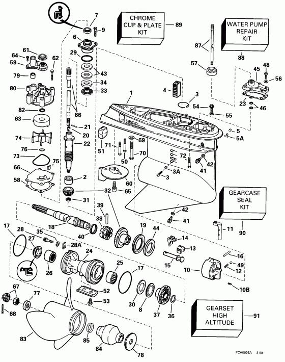 �������� ��������� ����� Evinrude E150EXECD 1998  -  Standard Rotation -- Gl Models / �������� Rotation -- Gl Models