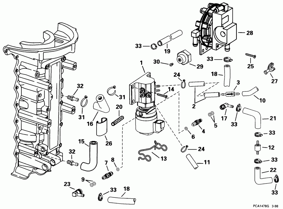  Evinrude E150FCXECR 1998  - l Components