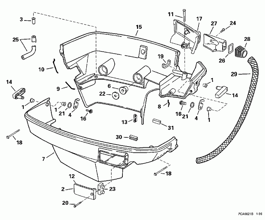 �������� ��������� ����� EVINRUDE E150SLECD 1998  - wer Engine Cover / wer ������ ��������� (�����)