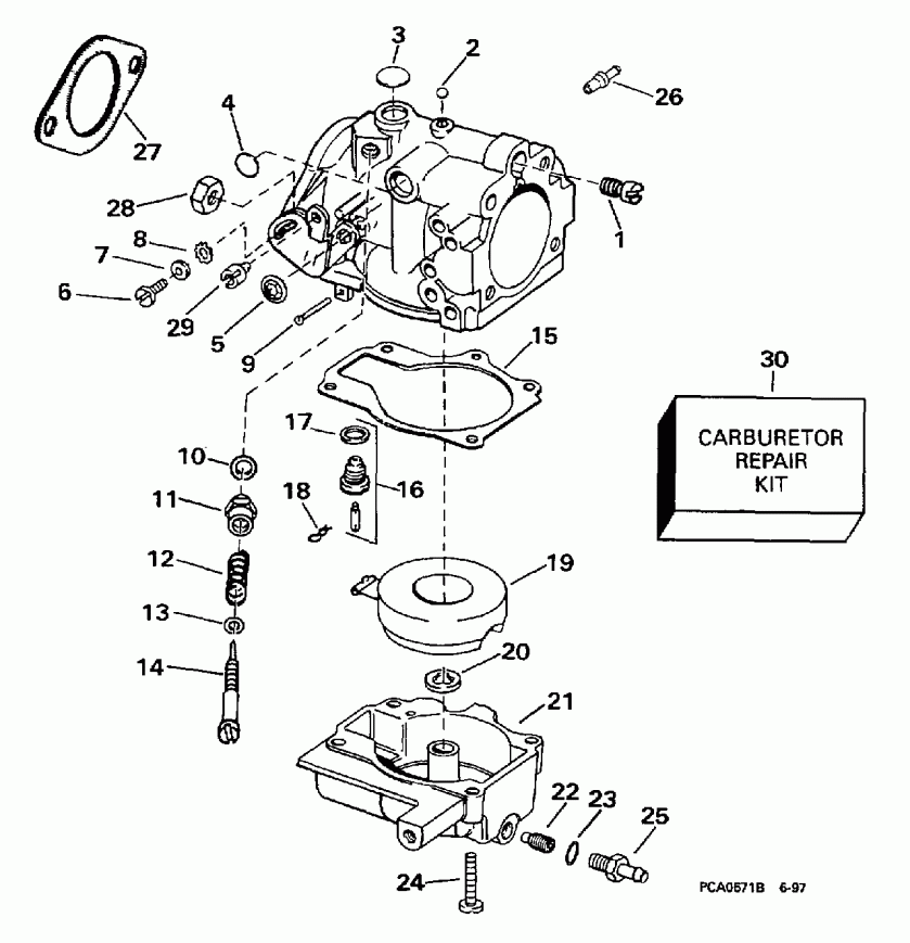 ��������� ��������� Evinrude E30TEECS 1998  - 25 Hp