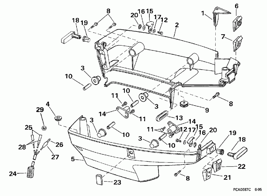����� Evinrude E50TLECR 1998  - wer Engine Cover - wer ������ ��������� (�����)