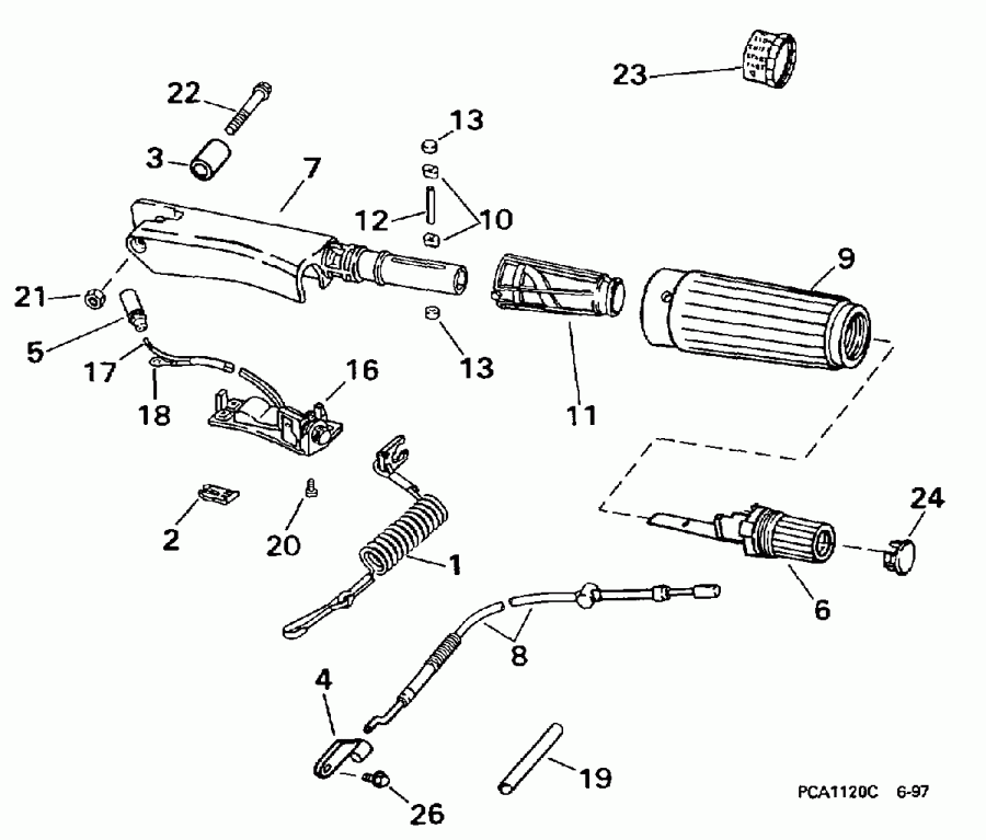  EVINRUDE HE10FELECA 1998  - eering Handle - ee������ Handle
