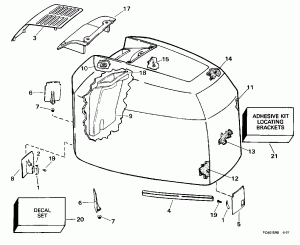 ������ ��������� (�����) -- Johnson -- 200sl, Stl, 225stl, Sl, Gl (Engine Cover -- Johnson -- 200sl, Stl, 225stl, Sl, Gl)