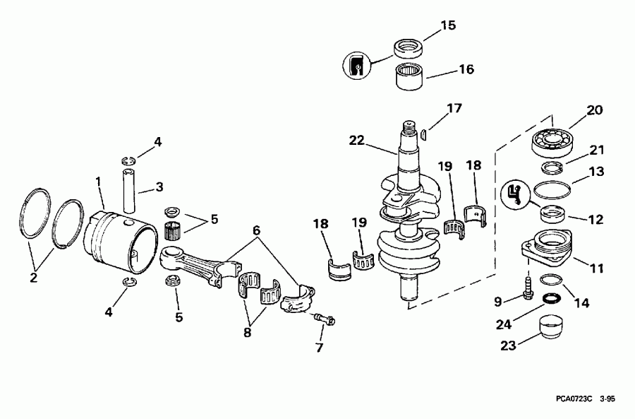 ��������� �������� ����� EVINRUDE SE25RPP 1998  - ank��� & �������
