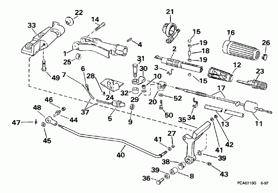 ��������� EVINRUDE SE25RPP 1998  - eering & Shift Handle