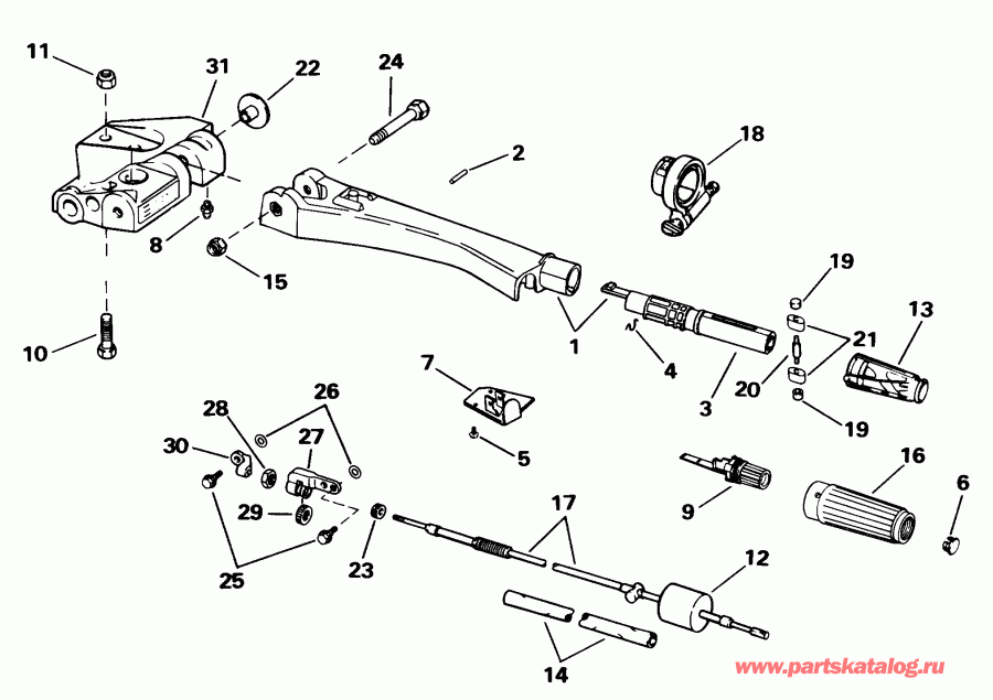 ��������� Evinrude SE40RPLT2 1998  - ee������ Handle / eering Handle