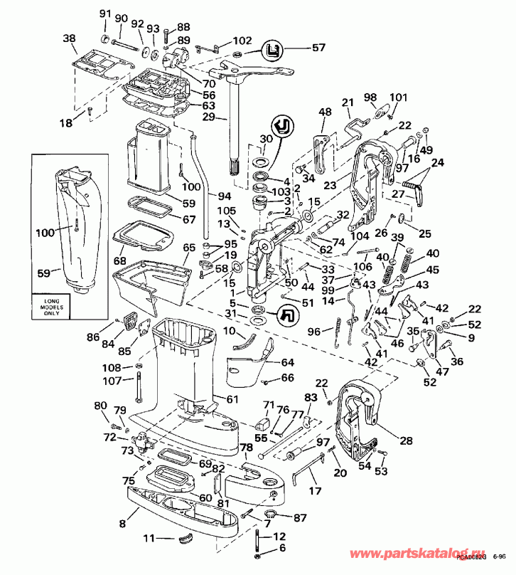 ��������� ��������� EVINRUDE SE40RPYT2 1998  - dsection / dsection