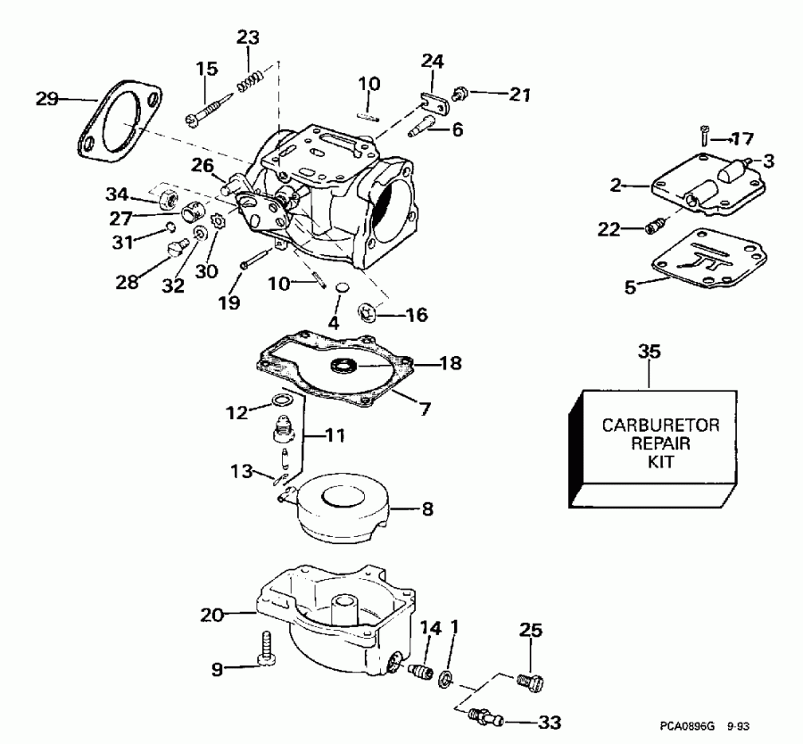 ����� Evinrude SE65RSLD 1998  - rburetor / rburetor