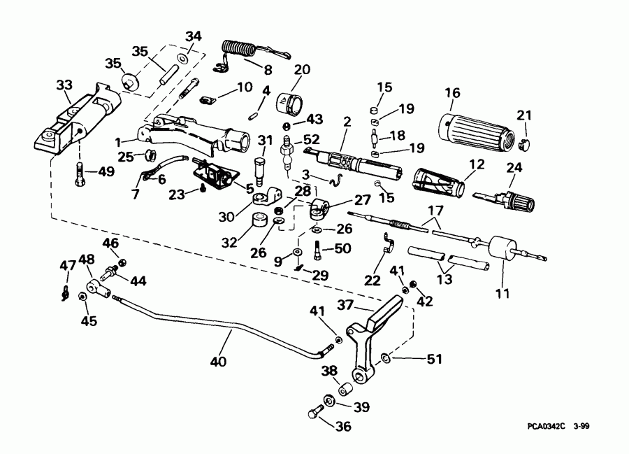 �������� ��������� ����� Evinrude BE30BAEEN 1999  - eering & Shift Handle - ee������ & ������������� Handle