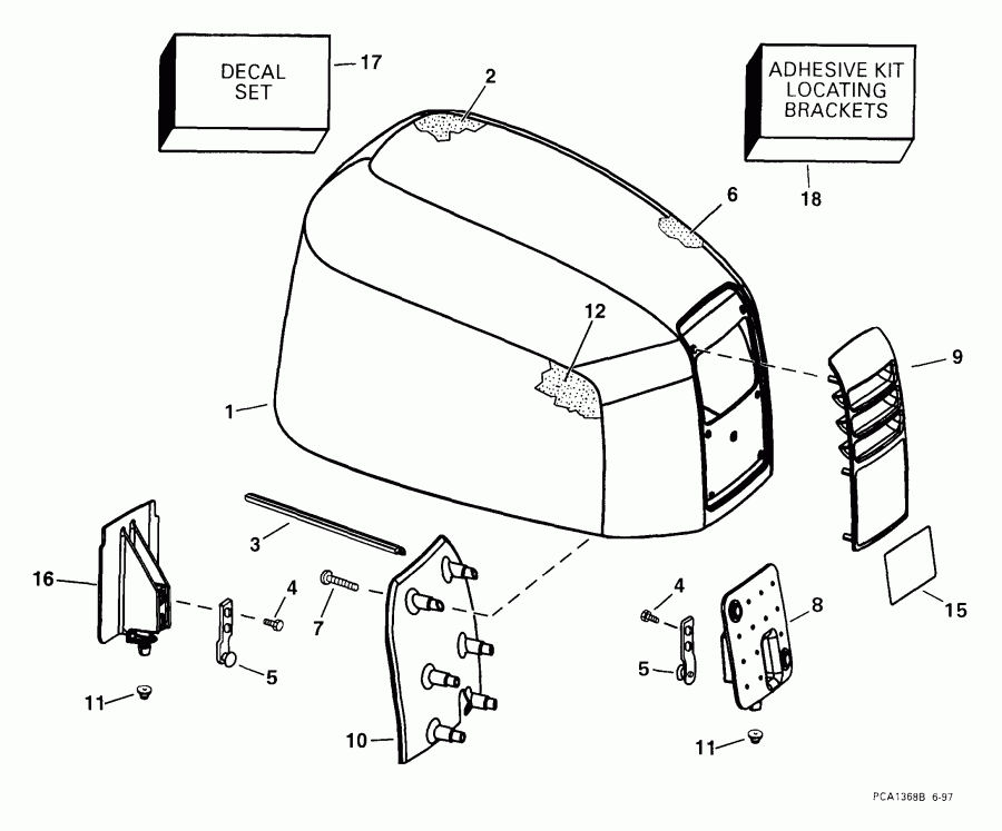��������� �������� ����� EVINRUDE E150FCXEEA 1999  - gine ������ - gine Cover