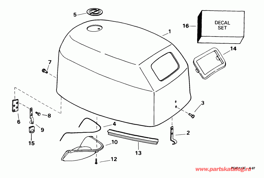 ��������� �������� ����� Evinrude E15EBL4EEB 1999  - gine Cover