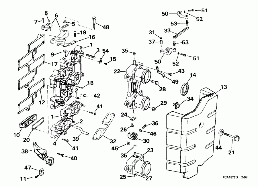�������� ��������� ����� EVINRUDE E225FPZEES 1999  - duction System