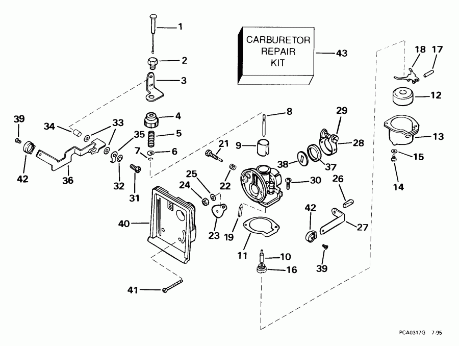 ��������� ����� EVINRUDE E3WREES 1999  - rburetor